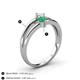 4 - Ria 4.00 mm Round Emerald and Lab Grown Diamond Split Shank 2 Stone Engagement Ring 