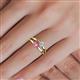 5 - Ria 4.00 mm Round Pink Sapphire and Lab Grown Diamond Split Shank 2 Stone Engagement Ring 