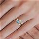5 - Ria 4.00 mm Round Blue Topaz and Lab Grown Diamond Split Shank 2 Stone Engagement Ring 