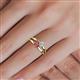 5 - Ria 4.00 mm Round Rhodolite Garnet and Lab Grown Diamond Split Shank 2 Stone Engagement Ring 