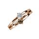 3 - Ria 4.00 mm Round Smoky Quartz and Lab Grown Diamond Split Shank 2 Stone Engagement Ring 
