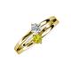 3 - Ria 4.00 mm Round Yellow Diamond and Lab Grown Diamond Split Shank 2 Stone Engagement Ring 