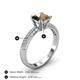 4 - Serina Classic Princess Cut Lab Created Alexandrite and Round Lab Grown Diamond 3 Row Micro Pave Shank Engagement Ring 