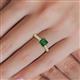 5 - Serina Classic Princess Cut Lab Created Alexandrite and Round Lab Grown Diamond 3 Row Micro Pave Shank Engagement Ring 
