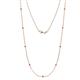 1 - Adia (9 Stn/2mm) Pink Tourmaline on Cable Necklace 