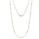 1 - Adia (9 Stn/2mm) White Sapphire on Cable Necklace 