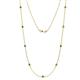 Adia (9 Stn/3mm) Green Garnet on Cable Necklace 