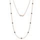 1 - Adia (9 Stn/3mm) Blue Sapphire on Cable Necklace 