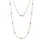 1 - Adia (9 Stn/3mm) Pink Sapphire on Cable Necklace 