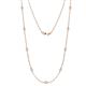 1 - Adia (9 Stn/3mm) White Sapphire on Cable Necklace 