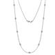 1 - Adia (9 Stn/3mm) Forever Brilliant Moissanite on Cable Necklace 