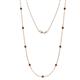 1 - Adia (9 Stn/3.4mm) Red Garnet on Cable Necklace 