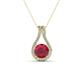 1 - Lauren 6.00 mm Round Ruby and Diamond Accent Teardrop Pendant Necklace 
