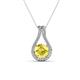 1 - Lauren 6.00 mm Round Lab Created Yellow Sapphire and Diamond Accent Teardrop Pendant Necklace 