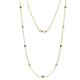 Adia (9 Stn/3mm) Green Garnet and Diamond on Cable Necklace 