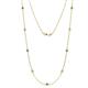 Adia (9 Stn/3mm) Emerald and Diamond on Cable Necklace 