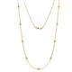 1 - Adia (9 Stn/3mm) Yellow Sapphire and Diamond on Cable Necklace 