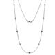 1 - Adia (9 Stn/3mm) Blue and White Diamond on Cable Necklace 