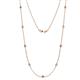 1 - Adia (9 Stn/3mm) Pink Tourmaline and Diamond on Cable Necklace 