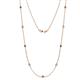 1 - Adia (9 Stn/3mm) Smoky Quartz and Diamond on Cable Necklace 