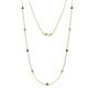 1 - Adia (9 Stn/3mm) Blue Sapphire and Lab Grown Diamond on Cable Necklace 