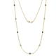 1 - Adia (9 Stn/3mm) Blue Diamond and Lab Grown Diamond on Cable Necklace 