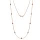 1 - Adia (9 Stn/4mm) Pink Sapphire and Diamond on Cable Necklace 