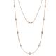 1 - Adia (9 Stn/4mm) Aquamarine and Diamond on Cable Necklace 