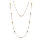 1 - Adia (9 Stn/4mm) Yellow Sapphire and Diamond on Cable Necklace 