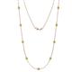 1 - Adia (9 Stn/4mm) Peridot on Cable Necklace 
