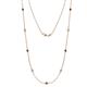 1 - Adia (9 Stn/2.3mm) Red Garnet and Lab Grown Diamond on Cable Necklace 