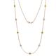 1 - Adia (9 Stn/4mm) Yellow Diamond and White Lab Grown Diamond on Cable Necklace 
