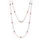 1 - Lien (13 Stn/3.4mm) Pink Tourmaline on Cable Necklace 