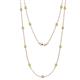 1 - Lien (13 Stn/3.4mm) Peridot on Cable Necklace 