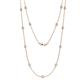 1 - Lien (13 Stn/3.4mm) White Sapphire on Cable Necklace 