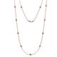1 - Asta (11 Stn/3.4mm) Pink Sapphire on Cable Necklace 