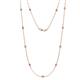 1 - Asta (11 Stn/2.7mm) Pink Tourmaline and Diamond on Cable Necklace 