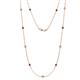1 - Asta (11 Stn/2.7mm) Red Garnet and Diamond on Cable Necklace 