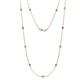 1 - Asta (11 Stn/2.7mm) Rhodolite Garnet and Diamond on Cable Necklace 