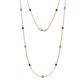 1 - Asta (11 Stn/3.4mm) Black and White Diamond on Cable Necklace 