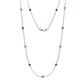 1 - Asta (11 Stn/3.4mm) Blue and White Diamond on Cable Necklace 