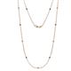 1 - Asta (11 Stn/2mm) Petite Blue Sapphire and Lab Grown Diamond on Cable Necklace 