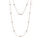 1 - Asta (11 Stn/2.7mm) Pink Sapphire and Lab Grown Diamond on Cable Necklace 
