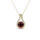 1 - Lauren 5.00 mm Round Red Garnet and Diamond Accent Teardrop Pendant Necklace 