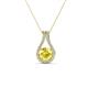 1 - Lauren 5.00 mm Round Yellow Sapphire and Diamond Accent Teardrop Pendant Necklace 