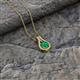 2 - Lauren 5.00 mm Round Emerald and Diamond Accent Teardrop Pendant Necklace 