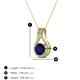 3 - Lauren 5.00 mm Round Blue Sapphire and Diamond Accent Teardrop Pendant Necklace 