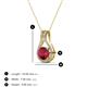 3 - Lauren 5.00 mm Round Ruby and Diamond Accent Teardrop Pendant Necklace 