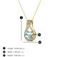 3 - Lauren 5.00 mm Round Aquamarine and Diamond Accent Teardrop Pendant Necklace 