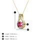 3 - Lauren 5.00 mm Round Pink Tourmaline and Diamond Accent Teardrop Pendant Necklace 